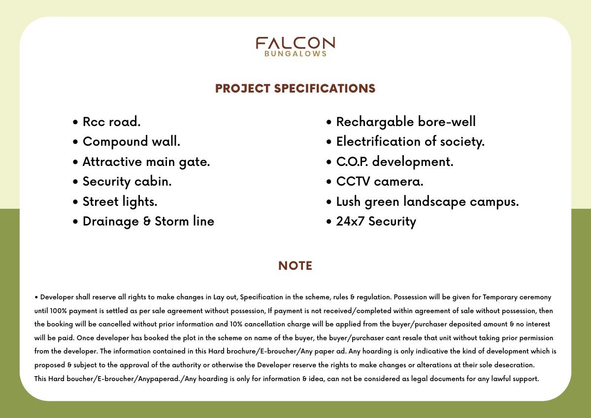 Falcon Bungalows — brochure image 3