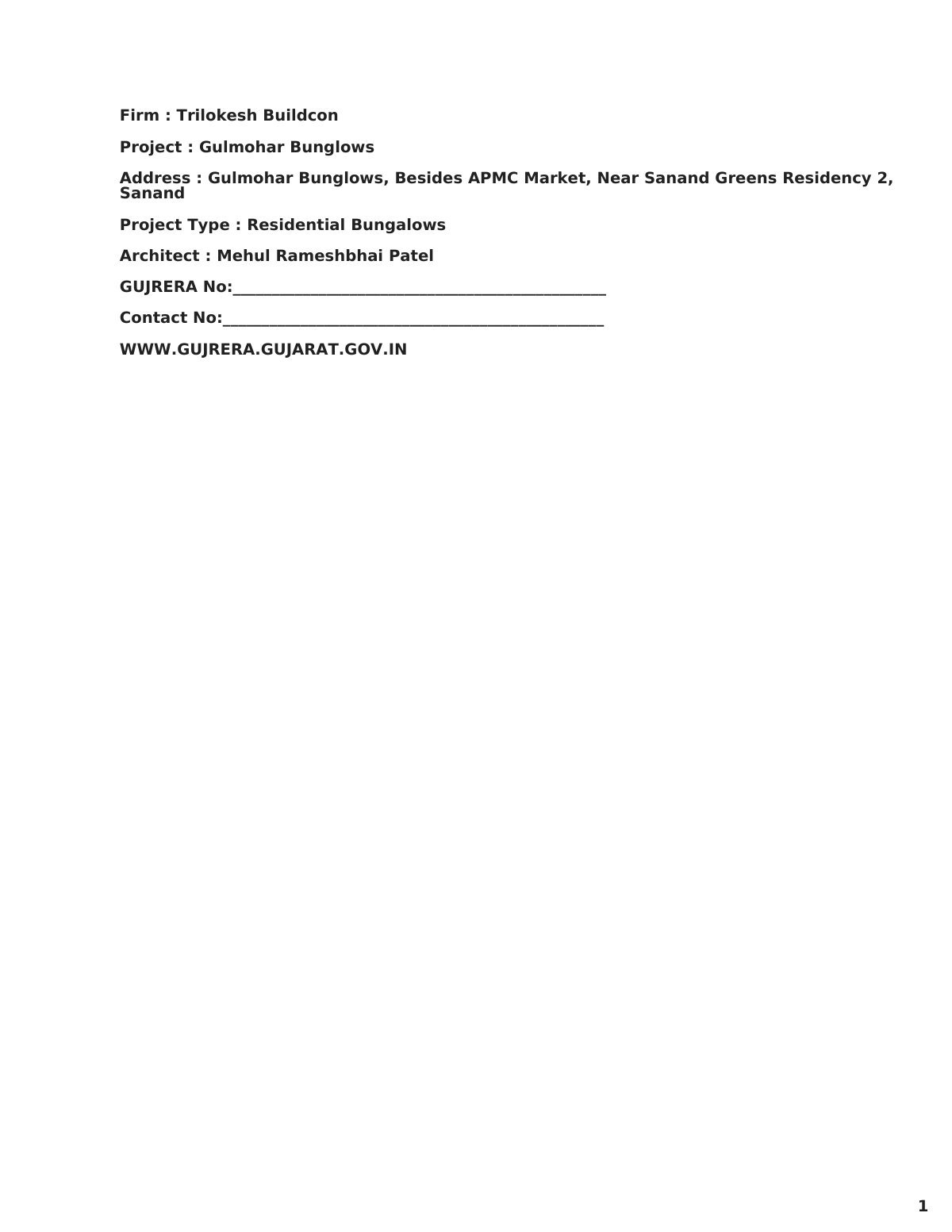 Gulmohar Bunglows — brochure image 1