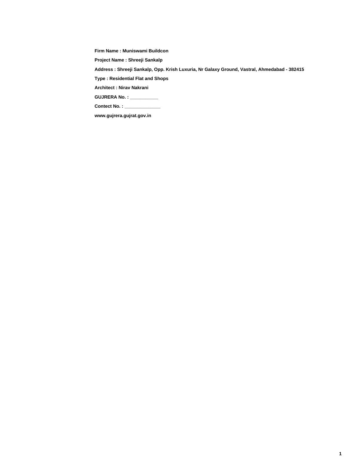 Shreeji Sankalp — brochure image 1